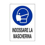CARTELLO Segnaletica OBBLIGO MASCHERINA Regole SICUREZZA PVC 20X30 cm UFFICI NEGOZI 