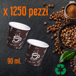 1250 PZ Bicchieri Bicchierini Caffè CARTA 90 ML Chicco Caffè ASPORTO Bar MONOUSO