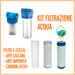 FILTRO Acqua Cartuccia RICAMBIO 5"-10" FILO AVVOLTO-CARBONI ATTIVI-SALI POLIFOSFATI Filtrazione Depurazione 