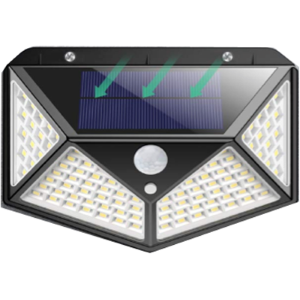 LAMPADA SOLARE 100LED 270LUMEN C/SENSORE CREPUSCOLARE IP65 MAURER