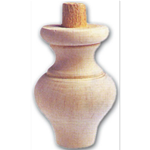 Gamba Per Mobili A Cipolla In Legno Di Ontano Tornito 75X105 Mm Art. 03.0108