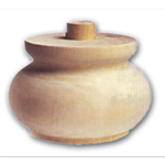 Gamba Per Mobili A Cipolla In Legno Di Ontano Tornito 75X55 Mm Finitura Grezza