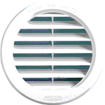 Griglia Aerazione Tappo Rete Antinsetti ABS Bianca Plastica Rotonda Incasso Ø 80 mm. 