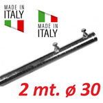 Palo Singolo Antenna 2 Metri Spessore 1 Mm Tv Wifi Diametro Ø 30 Made In Italy