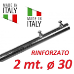 Palo Singolo Rinforzato Antenna 2 Metri Ø  30 Made In Italy Tv Wifi