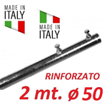 Palo Singolo Rinforzato Antenna 2 Metri Ø 50 Made In Italy Tv Wifi