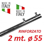 Palo Singolo Rinforzato Antenna 2 Metri Ø 55 Made In Italy Tv Wifi