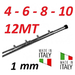 Palo Telescopico Antenna 4 6 8 10 12 Metri 1 Mm Zincato A Fuoco Made In Italy