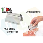 Pinza A Molla Servi Affettato Prendi Fette Prosciutto Salumi Acciaio Inox 18/10 Made In Italy