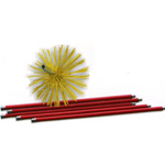 KIT Scovolo SPAZZA CAMINO 25 mm Canna Fumaria Tubi Acciaio ASTE 7 METRI Pulizia 