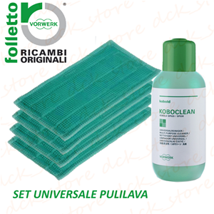 Set Universale Pulilava Folletto Vorwerk Originale Sp520 Sp530 Panni + Koboclean Detergente