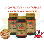 OBIRE® Maca 500 Mg 180 Capsule Ginseng Peruviano Energetico Naturale Uomo Donna