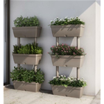 FIORIERA Balconetta Verticale Kit 3 Vasi ORTO Componibile 50x17x100 Cm FIORI Giardino Terrazzo 