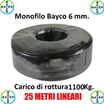 Monofilo 25 Metri  Bayco 6 Mm Tirante Antenne Tralicci Bayer Indistruttibile