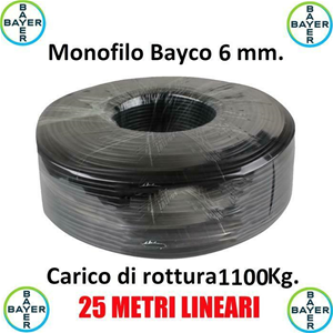 Monofilo 25 Metri  Bayco 6 Mm Tirante Antenne Tralicci Bayer Indistruttibile