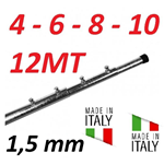 Palo Telescopico Pesante Antenna 4 6 8 10 12 Metri 1,5 Mm Zincato A Fuoco Made In Italy
