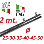 Palo Singolo Antenna 2 Metri Spessore 1 Mm Tv Wifi Diametro Ø 25 30 35 40 45 50