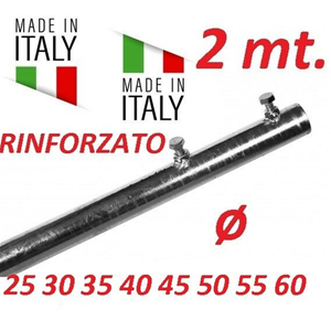 Palo Singolo Rinforzato Antenna 2 Metri Ø 25 30 35 40 45 50 55 60 Made In Italy