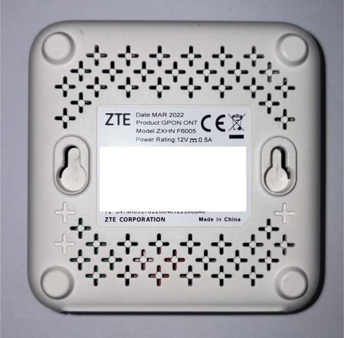 GPON 2,5 GBps Convertitore Terminale ZTE ONT ZXHN F6005 Fibra ottica FTTH Tim