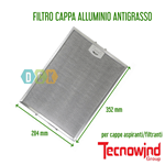 Filtro Cappa Metallico Alluminio Tecnowind 284 mm x 352 mm Antigrasso Cappa Aspirante