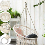 Dondolo Sedia Altalena Sospesa Macramè Lavorata Shabby Corda Giardino 