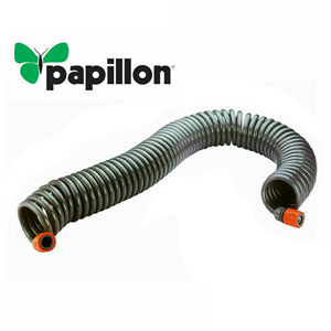 Tubo Innaffio Irrigazione Spirale Papillon 15Mt con Raccordi Rapidi Salvaspazio 