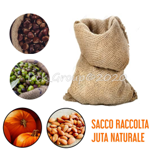 Sacco Raccolta Olive Iuta Juta Yuta Naturale 45 x 80 Cm Agricola Mandorle Olive Regali 