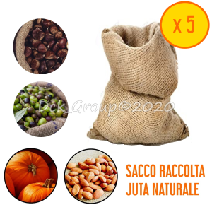 5 Sacchi JUTA Naturale Ecologica 58 X102 Cm Caffè Ortaggi Patate Mandorle Decorazione