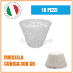 10 PEZZI Fuscella Forma Ricotta Ricottiera 300 GR Stampo Caseario PP Fustella Conica Formaggio 