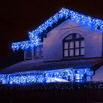 Tenda Luminosa Natale Luci Led Esterno Interno Luci Natalizie Cascata Bianco Caldo-Freddo-Color 