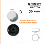 Manopola Pomello ARISTON HOTPOINT MERLONI Piano Cottura Forno Silver Argento 1 Pezzo C00142721 Adattabile 