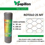 25 MT Rotolo RETE Metallica ZINCATA Tripla Torsione Farm RECINZIONE Animali Polli 