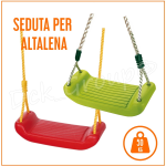 Altalena 1 Posto Seggiolino Seduta Gioco Bambini in Plastica Giardino Esterno ROSSO VERDE 