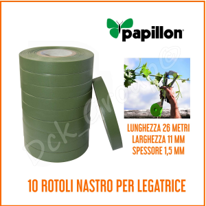  Home > > Nastro per Pinza Legatrice 10 Rotoli colore VERDE Rotolo  Legatura Vigne Piante PVC