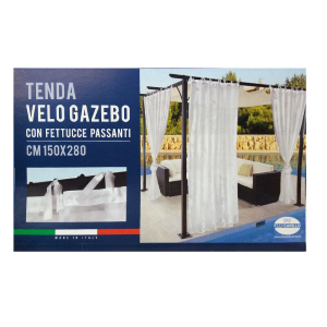 Tenda Gazebo Passanti 150 cm x 280 cm H BIANCO Velo Semi Trasparente Arredo Giardino Parasole 
