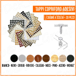 Tappi Adesivi Copriforo Fori 20 PEZZI Copertura Viti Mobili VARI COLORI Legno 