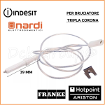 Candeletta Accensione TRIPLA CORONA Piano Cottura Cucina Gas 40 mm ARISTON NARDI FRANKE Ricambio 
