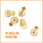 Serie Kit Ugelli Passo 6Mb Gpl Con 5 Iniettori Universale Ariston Zanussi Onofri Fuochi Piano Cottura