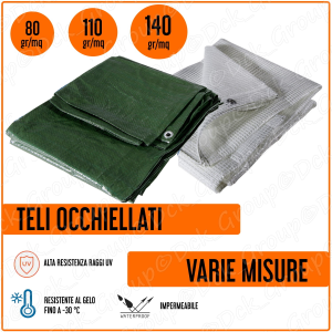 Telone Occhiellato Impermeabile, Telo PVC Trasparente Antistrappo