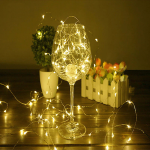Luci Decorative NATALE Microled 40 LED Batteria BIANCO CALDO FREDDO Filo Nudo Rame 